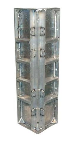 A 90-degree aluminum corner form for pool walls