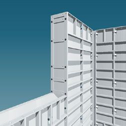 Illustration of a blockoff closing the end of a formed wall