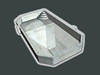 3D rendering of a Grecian-end concrete pool shell