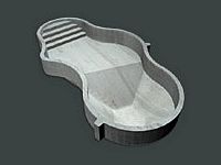 3D rendering of a mountain lake concrete pool shell
