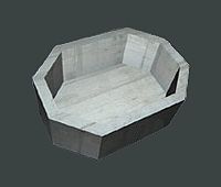3D rendering of an octagon concrete spa