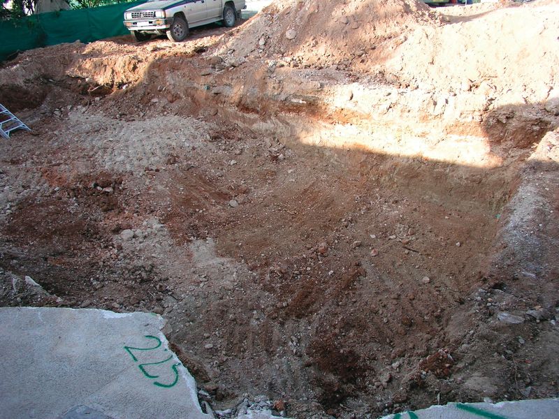 Pool excavation graded and ready for forms