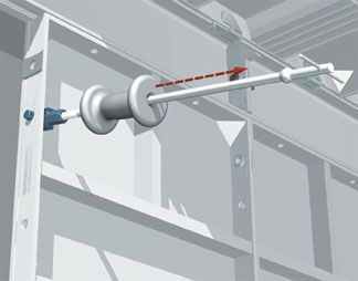 Illustration of a slide hammer pulling a form
